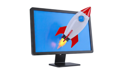 Rocket Launching from Computer Monitor