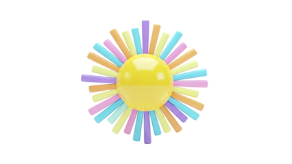 Colorful 3D Sun Illustration