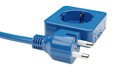 Blue Electrical Plug and Socket Adapter