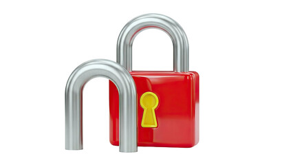 Fototapeta premium Open Red Padlock