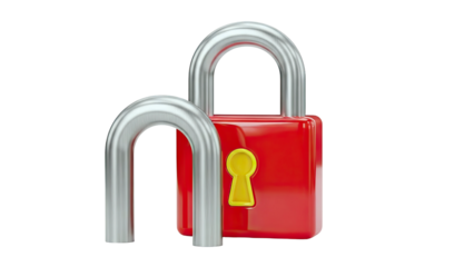 Open Red Padlock