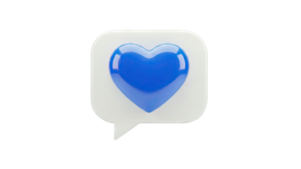 Blue Heart in Speech Bubble Icon