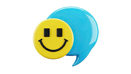 Happy Face Emoji with Speech Bubble