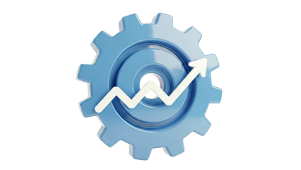 Gear with Upward Trend Arrow