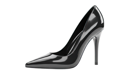 Glossy Black Stiletto High Heel Shoe