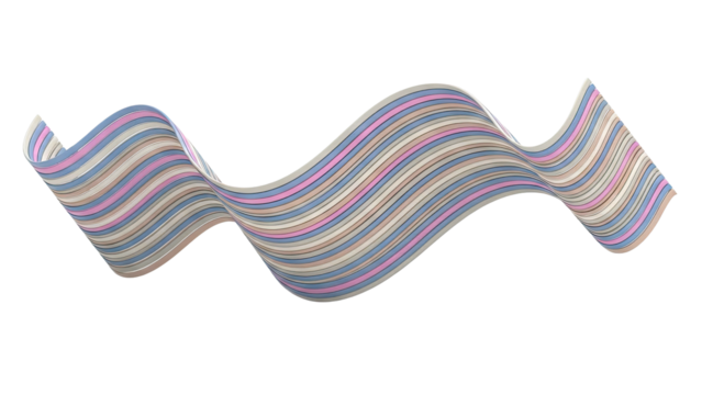 Wavy Striped Ribbon - Powered by Adobe