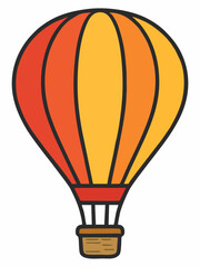 Naklejka premium Cartoon Hot Air Balloon Vector Illustration