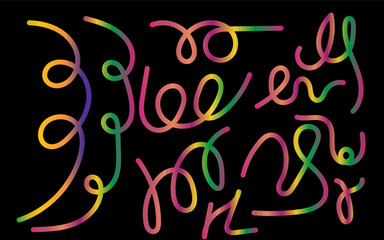 Obraz premium Colorful looping line pattern with energetic abstract motion