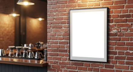 Logo poster promotion design mockup. Blank empty clear glass doors for advertising banner frame template mock up displayed at the front of cafe bar restaurant or coffee shop