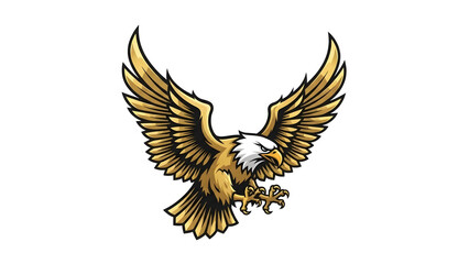Obraz premium Majestic golden eagle emblem symbolizing strength and freedom