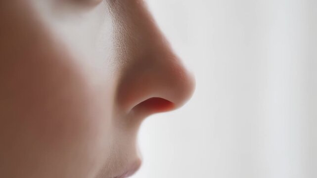  Close-up of Human Nose in Profile View