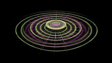Commonwealth Games 2026 -A vibrant and intricate digital illustration of concentric circles on a black background