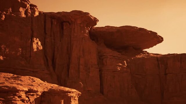 Erosion reveals rock formations in desert landscape