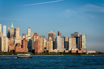 Naklejka premium Lower Tip of Manhattan Island in Early Summer - New York City