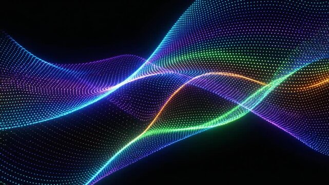 波動のように動くドットグラデーション映像