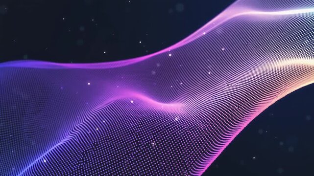 波動のように動くドットグラデーション映像