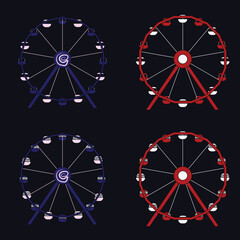 Set of simple ferris wheel