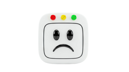 Sad Face Emoticon Device with Traffic Light Indicators