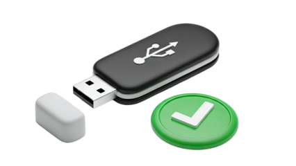 USB Drive with Checkmark Icon