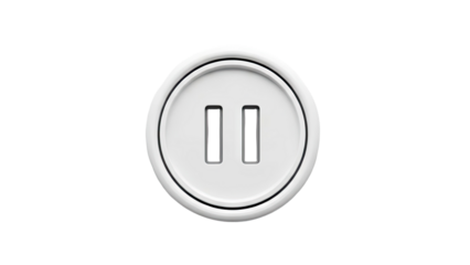 White Pause Button Icon