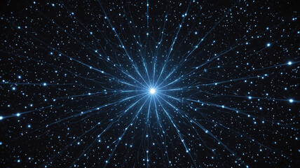 Fototapeta premium Abstract fractal network with glowing nodes and energy lines