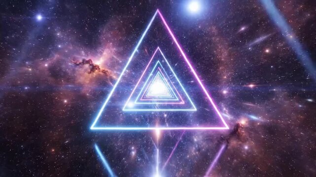 Glowing triangles in a cosmic nebula