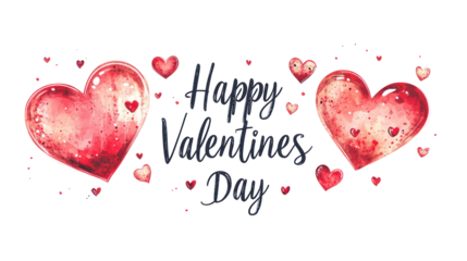 Happy valentine's day greeting card with sparkling hearts