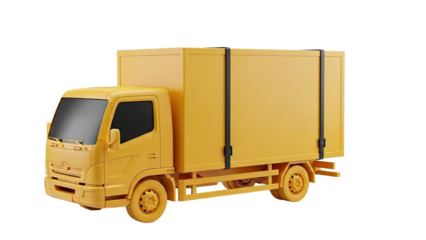 Yellow Box Truck with Black Straps