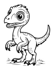 Obraz premium Cute Dinosaur Illustration: An adorable illustration of a charming dinosaur, rendered in a captivating artistic style, suitable for educational purposes or as an endearing design element.