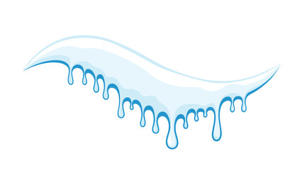 Stylized blue ice or liquid dripping down in a wave shape creating a cold or melting effect for winter and frozen themes.
