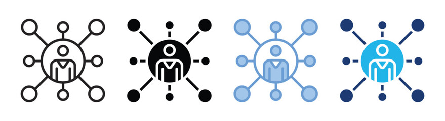 Social network icon set multiple style collection