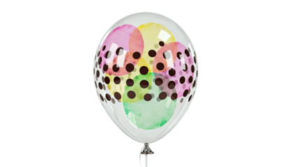Transparent Balloon with Colorful Circles and Polka Dots