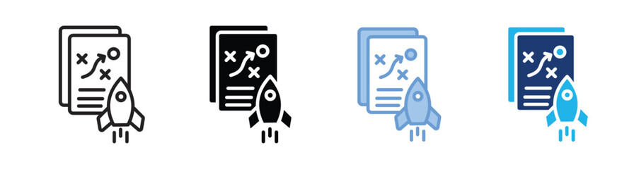 Launch icon set multiple style collection