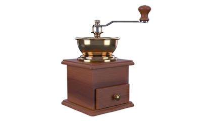 Antique Wood and Brass Coffee Grinder