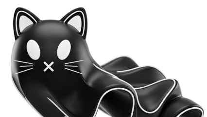 Black Cat Ghost 3D Render