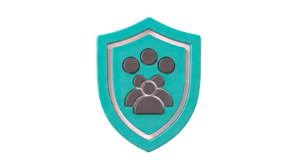 Shield with Group and Paw Icon