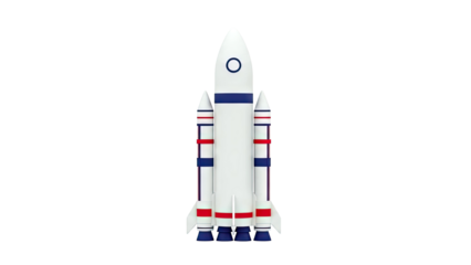 White Rocket with Blue and Red Stripes