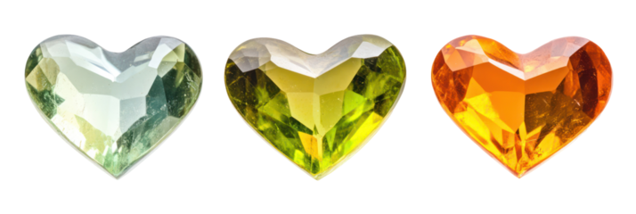 Colorful heart-shaped gems valentine's day love jewelry design
