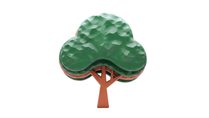 Stylized Green Tree with Textured Canopy