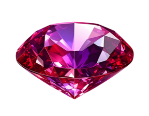 Vibrant pink diamond isolated on transparent background isolated on transparent background