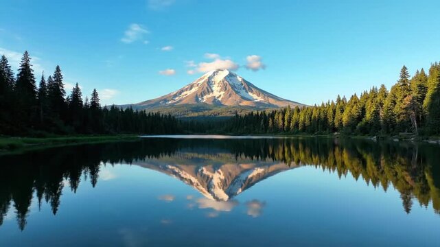 Serene mountain landscape with lake reflection