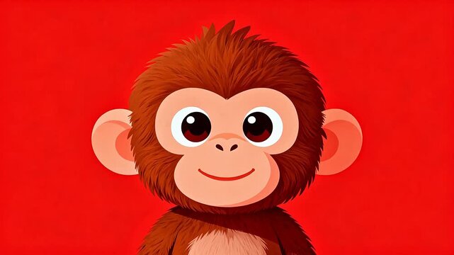 Cute monkey with closed eyes