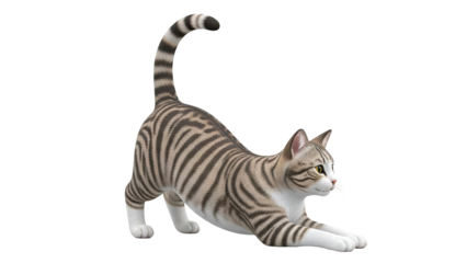 Tabby Cat Stretching