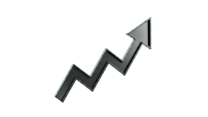 Black 3D Arrow Chart Upward Trend