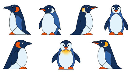 Obraz premium Cute Penguin Collection: Diverse Poses and Angles