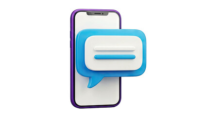 Obraz premium Smartphone with 3D Chat Bubble Icon