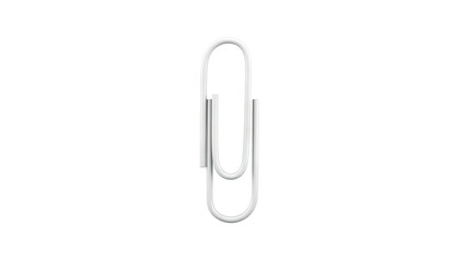 Obraz premium White Paperclip on a White Background