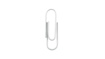 White Paperclip on a White Background