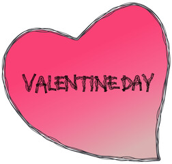 Hand Drawn Valentine Heart Gradient Illustration