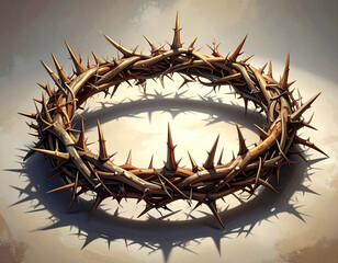 Fototapeta premium Intricate crown of thorns isolated on transparent background isolated on transparent background